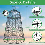 6 PCS 17.7"H X11.42"D Chicken Wire Plant Covers Protectors, Rustproof Heavy Duty Metal Plant Cage with Stakes & Labels, Modular Garden Cloches Design for Seedling Flower Vegetable Protect from Animals
