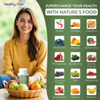 Fruits & Veggies Formula - 27 Premium Whole Foods - Organic Ingredients - Equals 3 Servings of Fruits & Vegetables - Improve Energy, Focus & Immune Function - Fiber - Antioxidants - 60ct (30 Serv)
