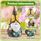 Butterfly Gnome Garden Statue Cute Resin Outdoor Gnome Nomes Gift for Women