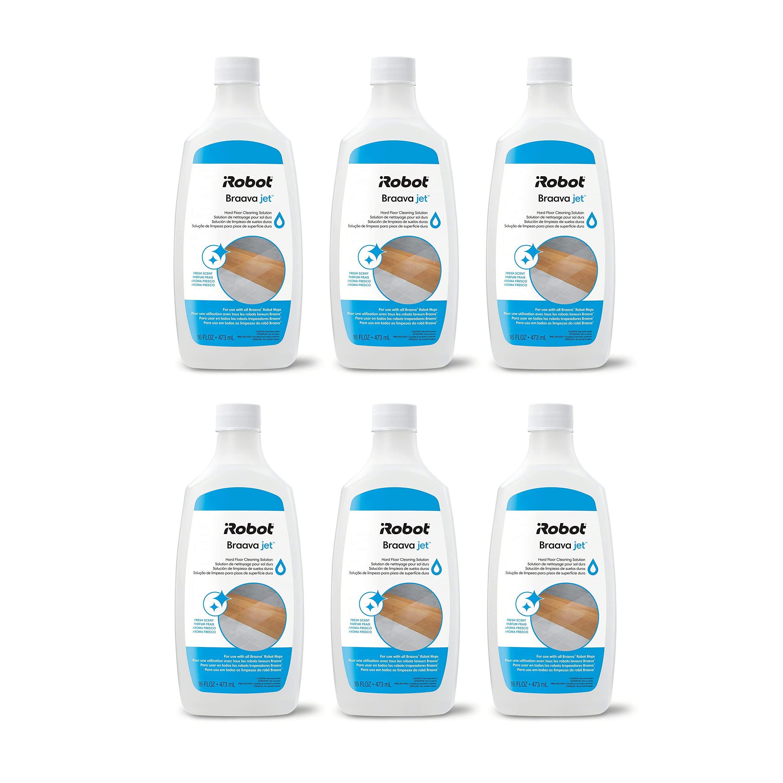 iRobot Authentic Replacement Parts-Hard Floor Cleaner Concentrate Compatible with Roomba 100, 200, 400, 500 Combo series, Combo i5, i5+, j5, j5+, j7+, j9+, 10 Max, Essential & Braava 240, m6 (6 Pack)