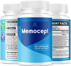 Memocept - Official Memocept Pills Advanced Formula with All Natural Ingredients, Daily Premium Capsules Brain Memory for Wellness & Overall Health Support, 60 Capsules for 1 Month