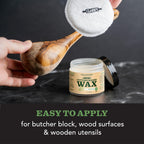 CLARK'S Food Grade Mineral Oil (12oz) and Carnauba Wax (6oz) Set - 100% Natural Butcher Block Oil and Cutting Board Wax - Food Safe Beeswax and Wood Cutting Board Oil with Lemongrass Extract