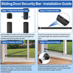 Sliding Door Security Bar, 17-50 inches Window Security Bar with Rubber Tips, Sliding Door Lock Bars for Window Safety Bars Home Apartment Safety, Home Apartment Patio Heavy Duty Interior