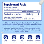 Easy Absorption Berberine Supplement 500mg | Herbal GLP-1 Nutritional Support Supplement with Berberine 500mg | Help Support Healthy Lifestyle | Made in The USA in cGMP Facilities (180 Day Supply)