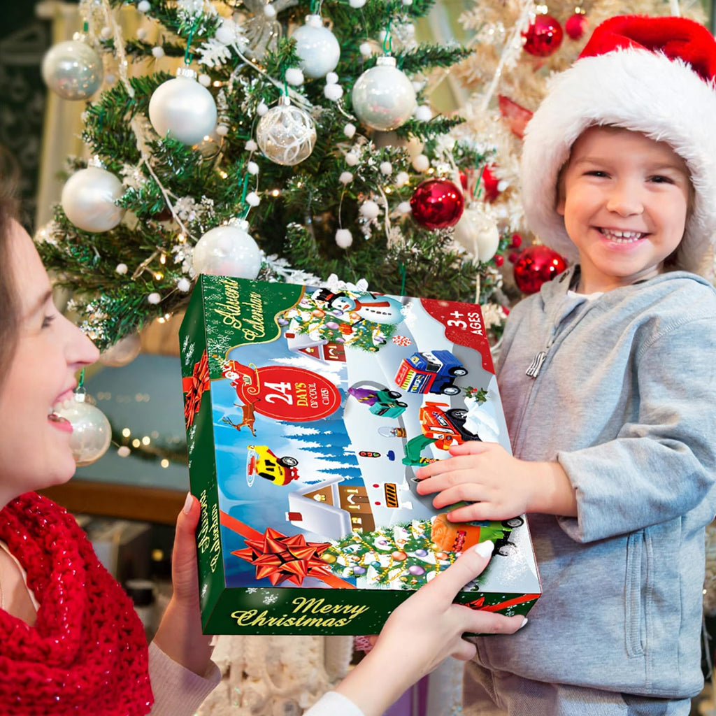 2026 Advent Calendar for Kids Boys, 24 Days Toy Cars with Scene Accessories