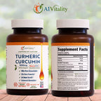 A1Vitality NovaSOL Turmeric Curcumin 1000mg – Clinically Proven 185x Higher Absorption – Promotes Joint Comfort, Mobility & Overall Wellness – Non-GMO, Doctor Formulated, 60 Softgels.