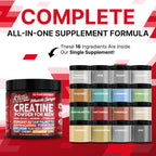 Clean Nutra Creatine Powder for Men + HMB BCAA L Arginine L Citrulline Tongkat Ali Saw Palmetto Ashwagandha Collagen Flax Seed Turmeric Preworkout Stevia Nitric Oxide L Glutamine Amino Acids