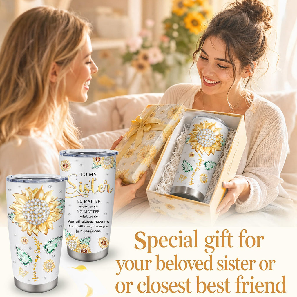 Muilzon Best Big/Little Sister Gifts from Sisters Tumblers 20oz - Cool/Funny Gifts for Sister from Brother Coffee Mug - Christmas Mothers Day Birthday Gift Ideas for Sis Cup