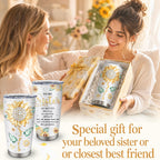 Muilzon Best Big/Little Sister Gifts from Sisters Tumblers 20oz - Cool/Funny Gifts for Sister from Brother Coffee Mug - Christmas Mothers Day Birthday Gift Ideas for Sis Cup