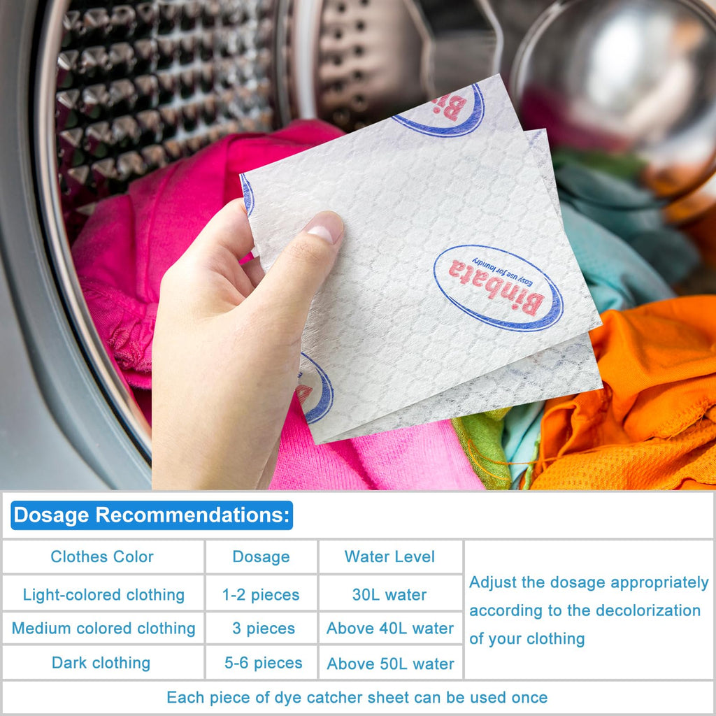Binbata Color Grasper for Laundry 160 Count, Fragrance Free Dye Catcher Essential for Home Use, Dye Guard Grabber Sheets for Laundry in-Wash Sheets