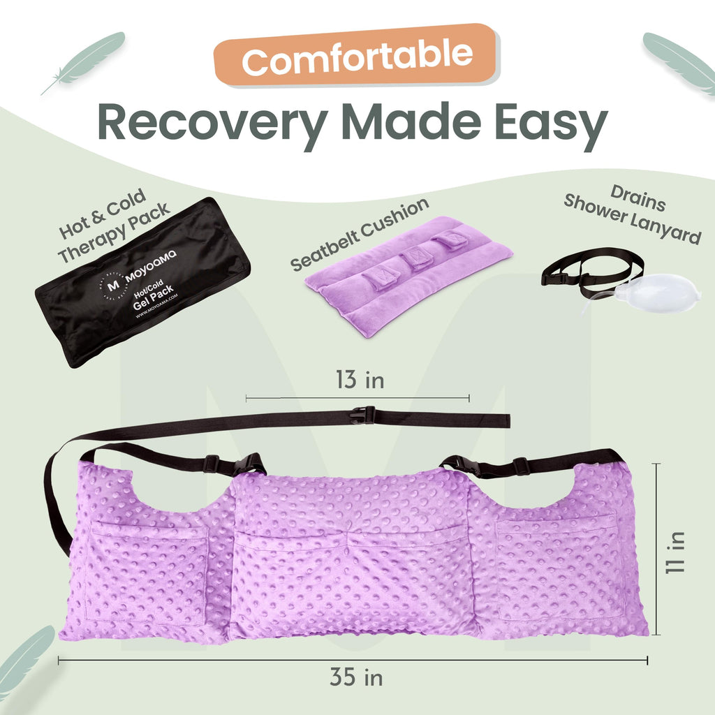 MOYOAMA Post Mastectomy Pillow - Post Surgery Pillow for Car, Breast Reduction & Augmentation Patients, Breast Pillow After Heart Surgery Pillow, Mastectomy Recovery Must Haves, Post Surgery Gift