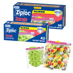 Ziploc Gallon and Quart Storage Slider Bags Bundle, Power Shield Technology for More Durability, 68 and 42 Count