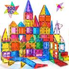 NVHH 100PCS Magnetic Tiles Blocks for Kids Ages 3-5 4-8 STEM Learning Toys