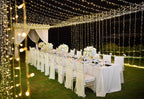 Solhice LED Curtain Lights Outdoor 20ft x10ft, 600 LED Plug in Hanging String Lights Indoor Bedroom, Twinkle Light Backdrop for Outside Wedding Decor, Warm White (Not Connectable)