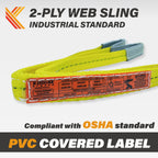 2-Ply Lifting Straps 1”x 8 ft Webbing Sling Tree Saver 2Pack Heavy Duty Web Strap Rigging Moving Towing Hoisting Gear KODIAK STRAPS
