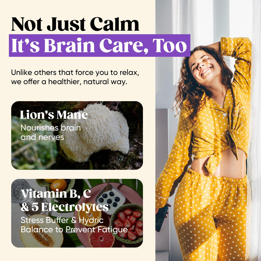 Venture Pal Calm Drink Mix, 12-in-1 Cortisol Reducer and Sleep Aid with Magnesium Glycinate, Ashwagandha, L-Theanine,Vitamin D, Calm Magnesium Powder for Relax & Focus, No Sugar, Non GMO