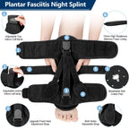 exhood Upgraded Plantar Fasciitis Night Splint, 3 Adjustable Straps Plantar Fasciitis Relief Braces for Achilles Tendonitis, Foot Drop & Heel Spur Pain Relief Day & Night (Black)