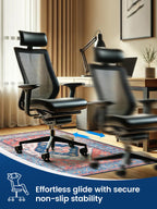 Office Chair Mat for Hardwood Floor, 36"X 48" Desk Rug for Rolling Computer Gaming Chairs, Machine Washable Under Desk mats, Office Carpet Floor Protector Mat -Blue