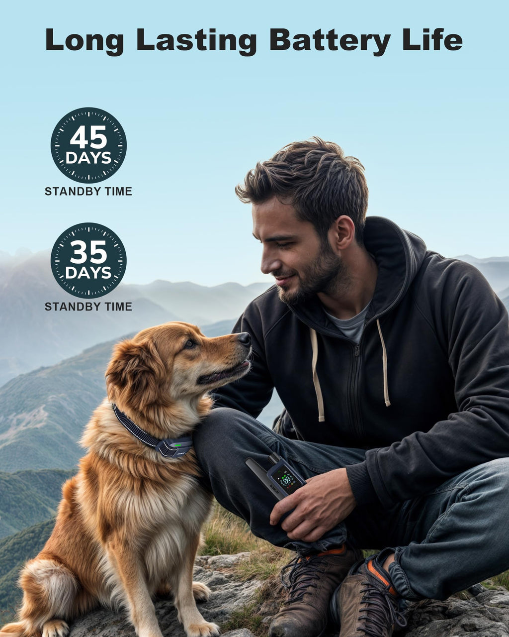 Jugbow Dog Shock Collar - 4200FT Dog Training Collar with Remote Innovative IPX7 Waterproof with 4 Training Modes, Rechargeable E-Collar for All Breeds