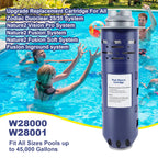 Replacement W28000 W28001 W28002 for Nature2 Duoclear 25 35 Pool Mineral Cartridge for Zodiac DuoClear Fusion, Fusion Soft, Vision Pro System Above Ground Inground, Deep Purple