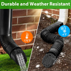 2 Pack 4" Gutter Downspout Extensions, Rain Diverter, Drainage Grate Yard Drain, Drain Emitter for Sump Pump Discharge & Downspout Extensions, Fit 4" SCH 40, 4" SDR 35, 4" Corrugated Pipe-Black