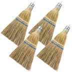 Suclain 4 Pcs 12 Inch Whisk Broom Hand Held Mini Corn Straw Whisk Broom Short Handle with Metal Hanger Halloween for Multi Surface Sweeping Small Hand Brush for Outdoor Car Porch Debris Dust Dirt