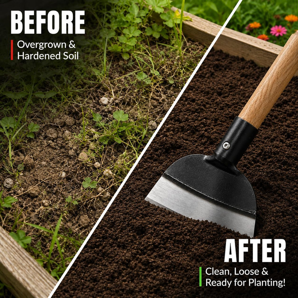 VANZACK 9.25in Heavy Duty Steel Garden Hoe Head, Hoe Garden Tool for Garden