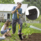 VNIMTI Heavy Duty Gardening Shovel, 56 Inch Round Blade with Fiberglass Handle (Yellow)