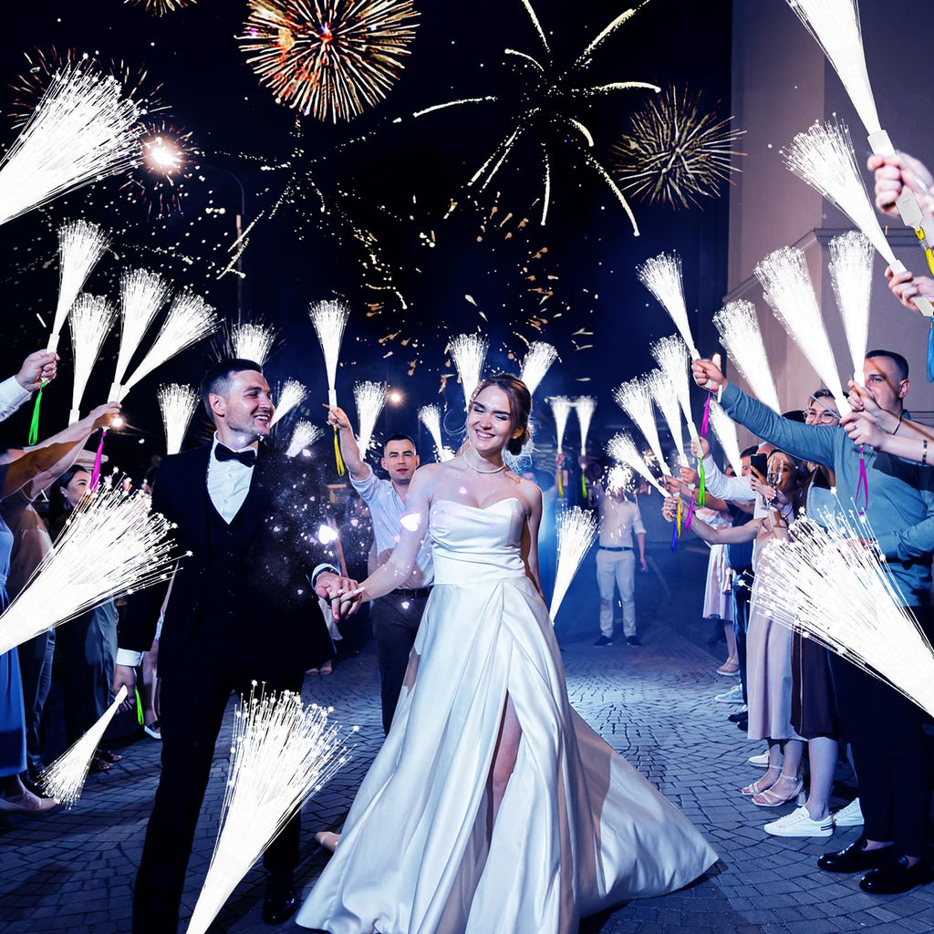 SHQDD 28 PCS Fiber Optic Lights, Glow Fiber Wands, Wedding Party Supplies