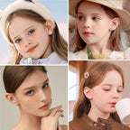 LOFITOR Hypoallergenic Screw Back Earrings for Little Girls Kids Women Cute