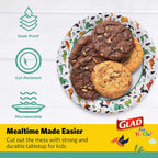 Glad for Kids Dinosaur Disposable Paper Plates Heavy Duty Soak Proof Microwave Safe Kids Plates for Snacks Meals and Parties Fun Dino Design Party Pack 7 Inch 20 Count 6 Pack Bulk Party Value