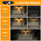 Joomer Solar Wall Lights Outdoor 2PACK,Solar Wall Lantern with 3 Modes & Motion Sensor,Dusk to Dawn Porch Lights Fixture,Waterproof Exterior Lighting with Clear Panel for Entryway Front Door