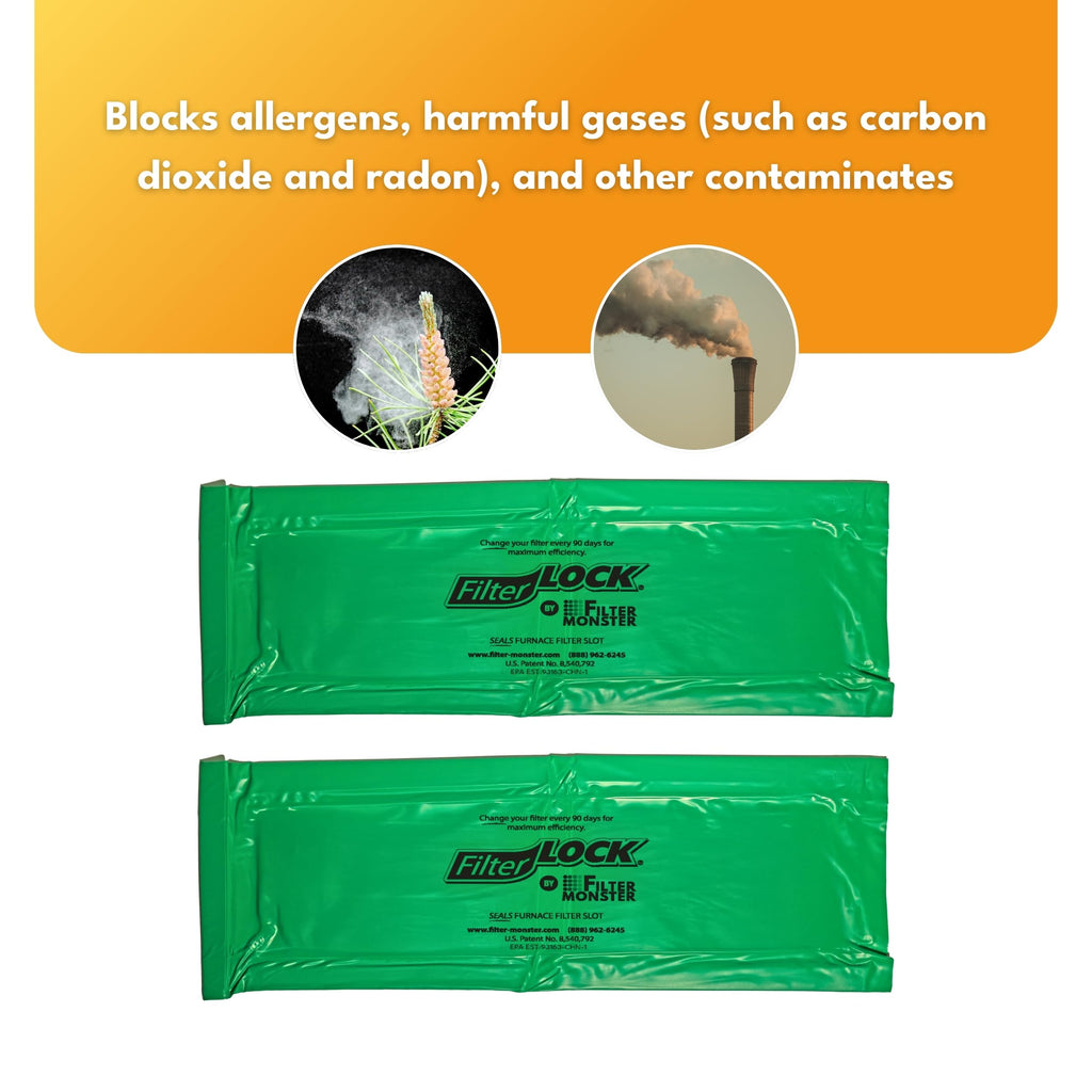 AllergyZone FilterLock Furnace Filter Slot Seal – Magnetic Seal Cover for Any 1” Furnace Filter, Up To 25” Long, Reduce HVAC Air Leaks, Green