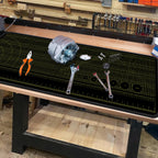 ‌2F22E Premium Portable Workbench Mat 43.31"x15.75" Inch - Non-Slip Dual Measuring Scales & Angle Guides - Durable Table Protector for Workshops, Crafts & DIY