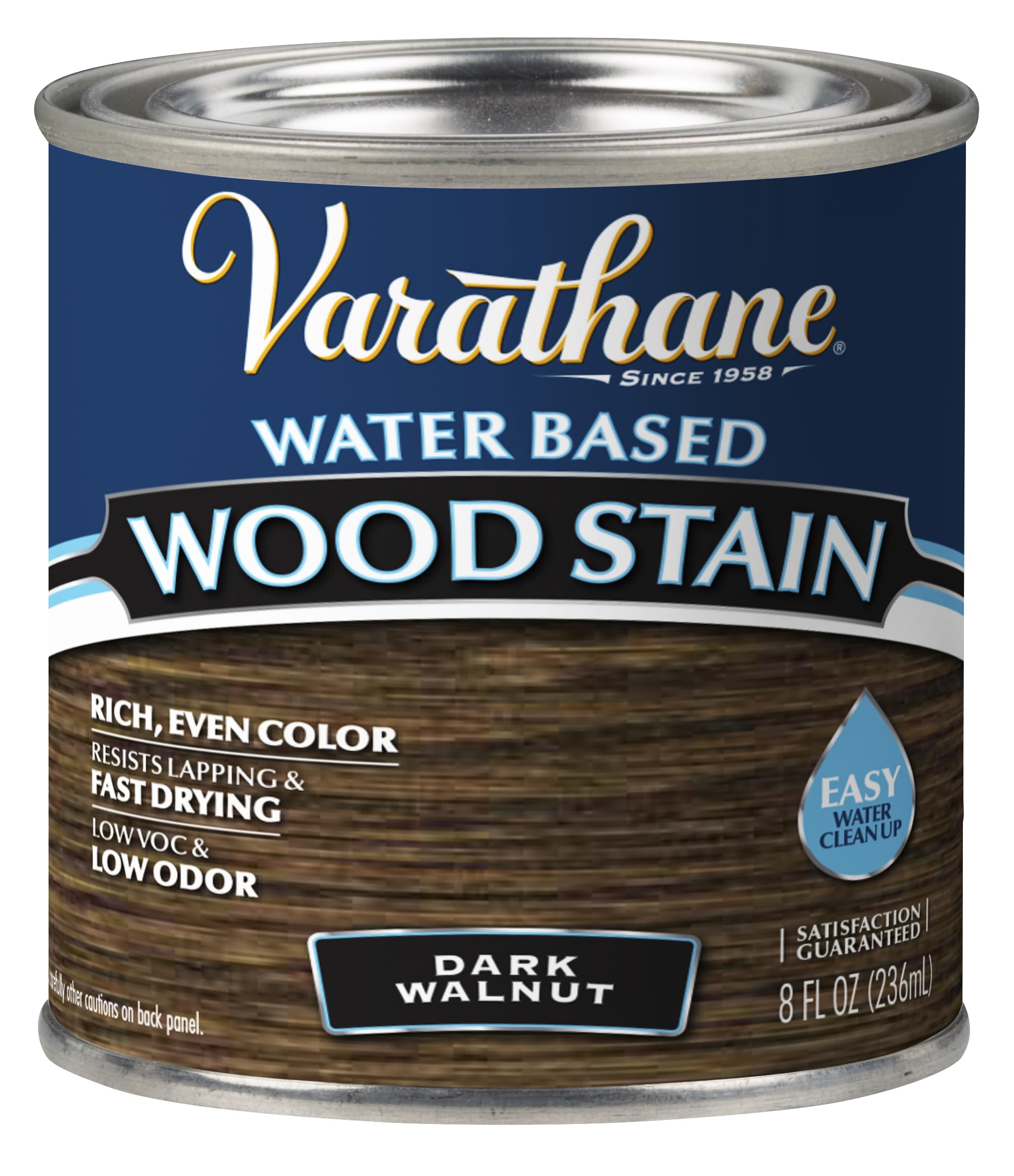 Varathane Water Based Wood Stain, Half Pint, Dark Walnut