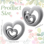 Suzile Nesting Heart Garden Sculpture Resin Outdoor Garden Statues 13.39 x 12.2 x 3.15 Inches Memorial Statues for Grave Cemetery Tombstone Patio Lawn Backyard Yard 4th of July Gift Decoration