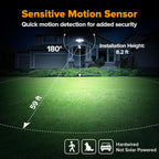 LUTEC 84W 9500LM LED Security Light Hardwire Motion Sensor Outdoor Lights with Night Light, 4 Head LED Flood Lights 5000K Daylight, IP65 Waterproof, Motion Detected Lights for Outside (Black)