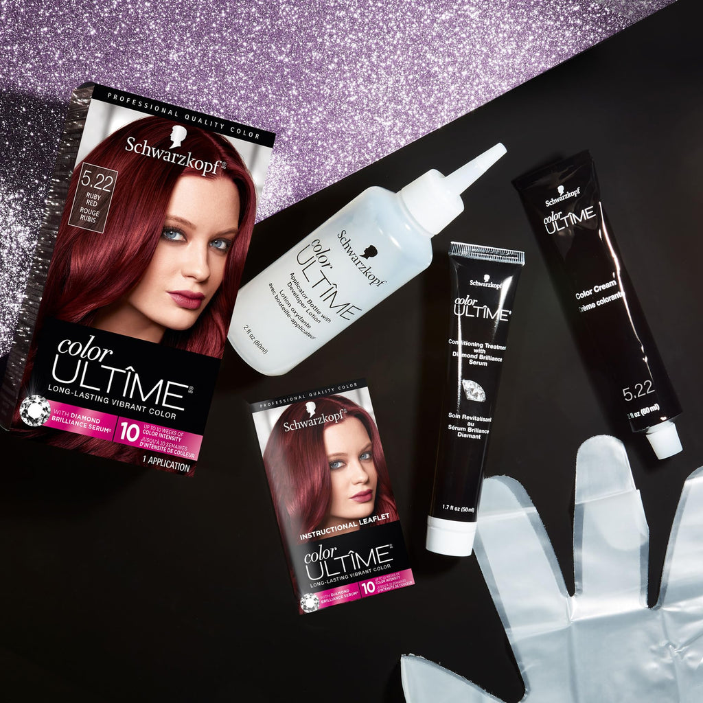 Schwarzkopf Color Ultime Hair Color Cream, 5.22 Ruby Red (Packaging May Vary)
