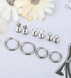 MJust G23 Titanium Earrings Set – Hypoallergenic Flat Back Studs & Hoops