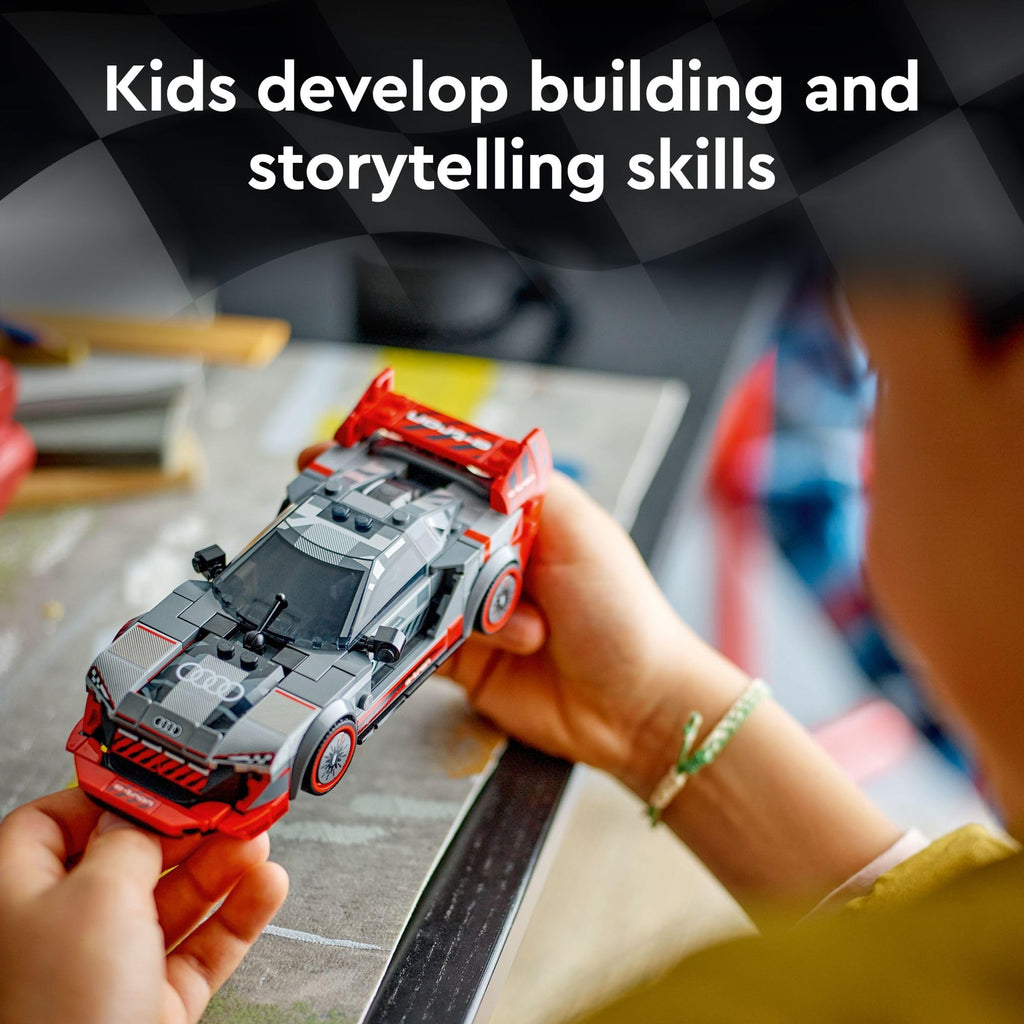 LEGO Speed Champions Audi S1 e-tron Quattro Race Car Toys - Building Toys for Kids, Boys & Girls, Ages 9+ - Design Details & 1 Minifigure - Car Model Kit Birthday Gift - 76921