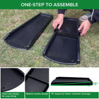 Ogutter Splash Blocks for Gutters Downspouts, 24" Downspout Extensions for Rain Water Drainage, Thickened Gutter Splash Guard with Fixing Piles(1 Pack, Black)
