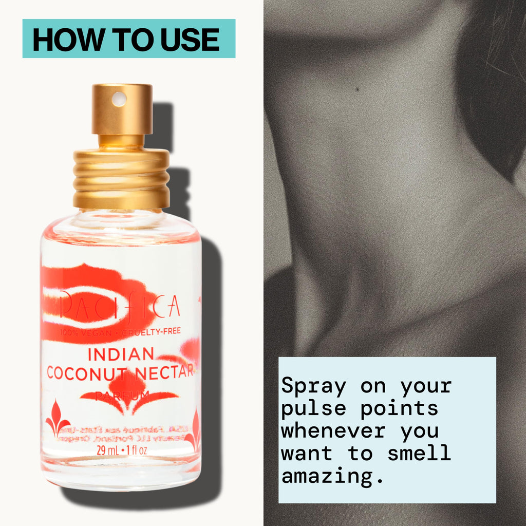 Pacifica Indian Coconut Nectar Perfume Spray ��� Tropical Vanilla & Coconut Fragrance, Layerable Beachy Perfume for Women, Clean, Non-Toxic, Vegan & Cruelty-Free Formula, All-Day Long Lasting