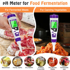 EZTOCH Food pH Meter, Digital pH Meter for Food Fermentation Canning Cooking, Smart Sourdough pH Tester for Bread Cheese Sauces, Measure pH in Water, Brewing, Meat, Sausages, Pickles, Sushi Rice