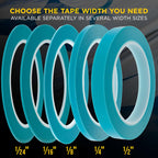Custom Shop Vinyl Fineline Pinstripe Tape, Blue 1/2" x 36 Yard Roll - Create Sharp Graphic Design Curves, Mask Fine Lines, Conformable Paint Masking Striping Tape for Auto, Motorcycle, Flame Painting