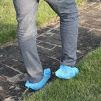 G & F Products Disposable Shoe Covers, Slip-Resistant Booties, Heavy-Duty, Waterproof, Elastic Band, Non-Slip Silicone Sole, Reusable, Protects Floors, Blue 11 Us Men & 13 Us Women, 500 Pcs (250 Pair)