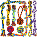 SHARLOVY Large Tough Chew Toys for Aggressive Chewers, 9 Pack Dog Rope Toys