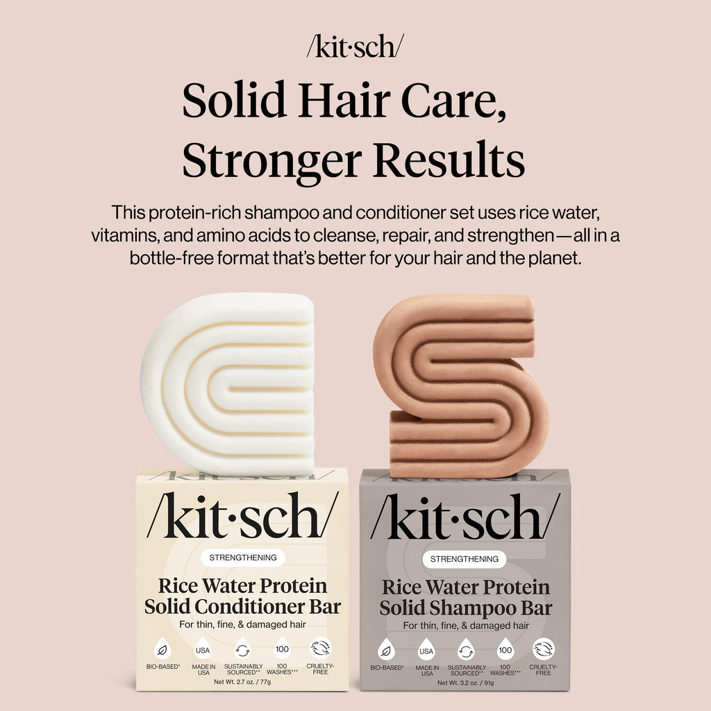 Kitsch Rice Water Solid Shampoo and Conditioner Set for Hair Growth – 2 pcs