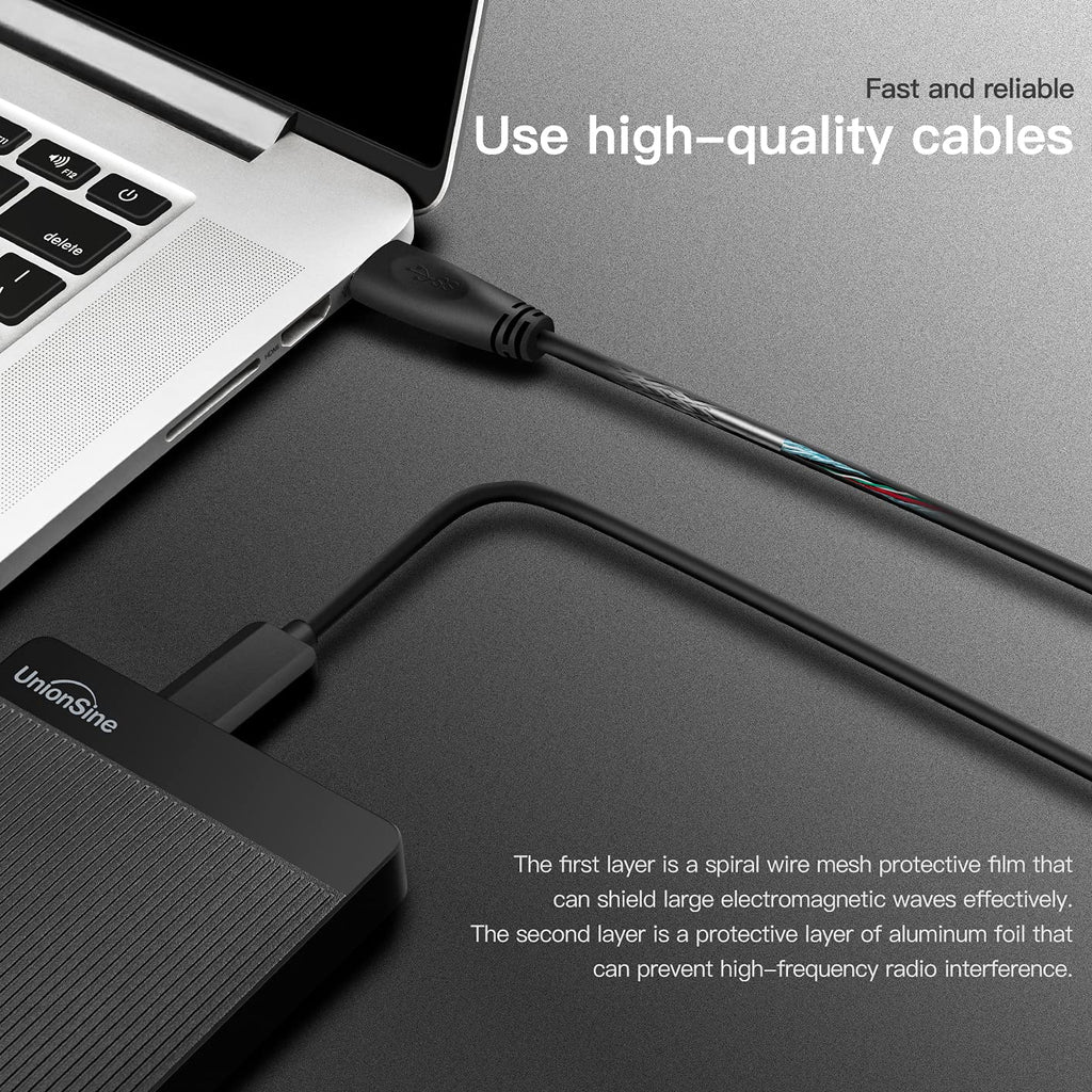 UnionSine 500GB Ultra Slim Portable External Hard Drive HDD-USB 3.0