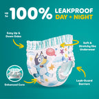 Easy Ups Girls & Boys Potty Training Pants, Size 5 (3T-4T), 124 Count, Bluey Absorbent Pull Up Training Underwear, Up to 100% Leakproof Day and Night, Hypoallergenic