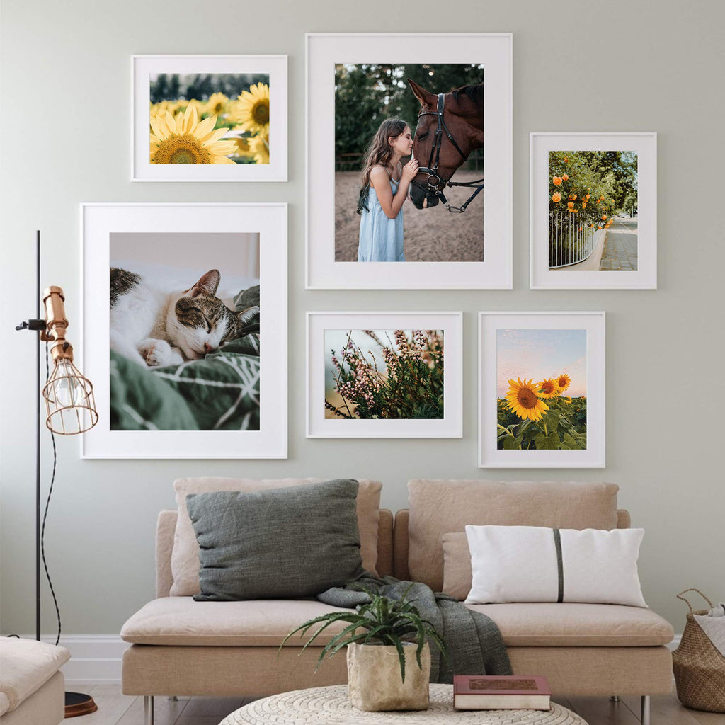 upsimples 8x10 Picture Frames, Gallery Wall Frames Set of 5, White